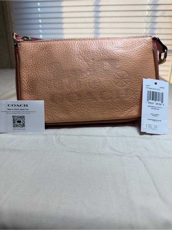Coach Handbags - COACH Nolita 19 Pebbled Leather Crossbody in Blush Pink and Rose